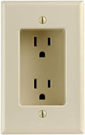 Leviton 15 Amp 1-Gang Recessed Duplex Receptacle, Residential Grade, with Screws Mounted to Housing, 689-I, Ivory