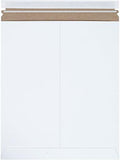 Top Pack Supply 12 3/4 x 15' Stayflats Brand Rigid Flat Mailers, White (Pack of 100) Photo Document Mailers, Peel & Seal Closure, Tear Strip Easy Opening.