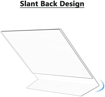 MaxGear Acrylic Sign Holder 4 x 6 Inches 12 Pack, Horizontal L Shape