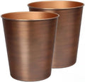 happimess Nolan 2 Gal Smooth Steel Wastebasket, Antique Copper, Set of 2