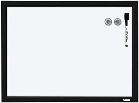 Quartet Magnetic Whiteboard, 17 x 23 inches White Board, Dry Erase Board, Black Frame (MWDW1723M-BK)