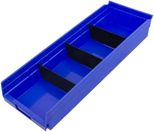 Akro-Mils 40150 Plastic Width Dividers for 4" Tall Shelf Bins, 24-Pk, Black
