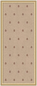 Kate and Laurel Framed Fabric Pinboard 18 x 42, Red Botanical Block Print Printed Linen Classic Bulletin Board for Use as a Vision Board or Wall Organization, Florence Gold Frame