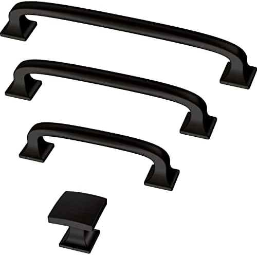 Franklin Brass (10-Pack) – Matte Black Cabinet Handles, 3 Inch Hole Center, Pulls for Drawers, Kitchen Cabinet Door, Dressers | Lombard