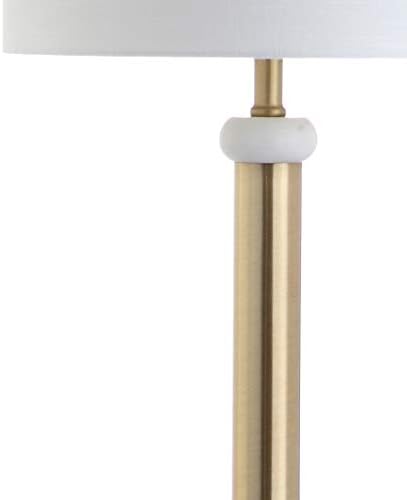 JONATHAN Y Gregory 60.5" Metal and Marble LED Floor Lamp, Brass Gold/White