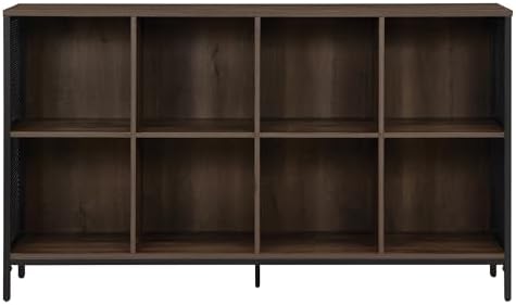 OSP Home Furnishings Ace Contemporary Modern Storage Bookcase with Shelves, 2- Shelves, 8 Cubes, Ozark Ash Finish