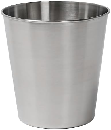 happimess Nolan 2 Gal Smooth Steel Wastebasket, Brushed Steel