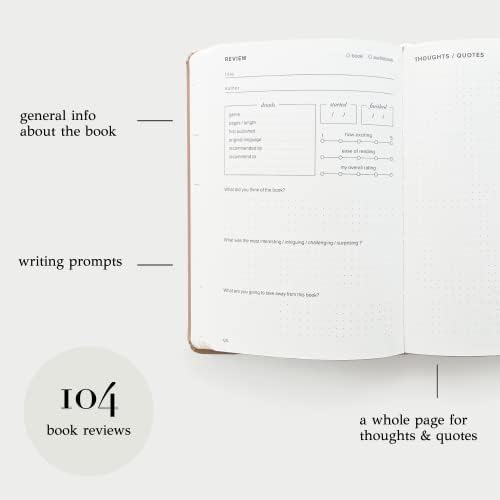 Kunitsa Co. Reading Journal - 105 reviews. Review and Track Your Reading. Book Journal for Book Lovers & Readers. Latte