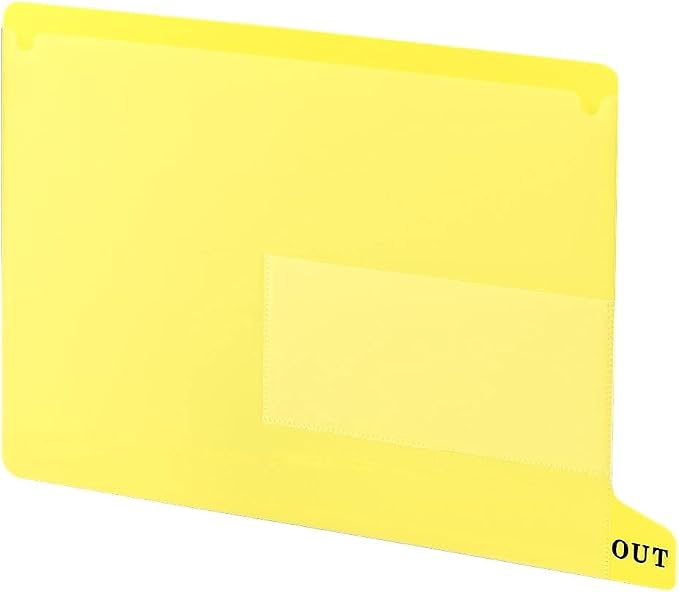 Smead End Tab Poly Out Guide, Two Pocket, Bottom Position Tab, Letter Size, Yellow, 25 per Box (61956)