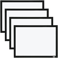 Quartet Whiteboard, Dry Erase Board, Magnetic, 17" x 23", White Board, Black Frame, Includes Dry Erase Markers and Magnets, 4 Pack (MWDW1723M-BK)
