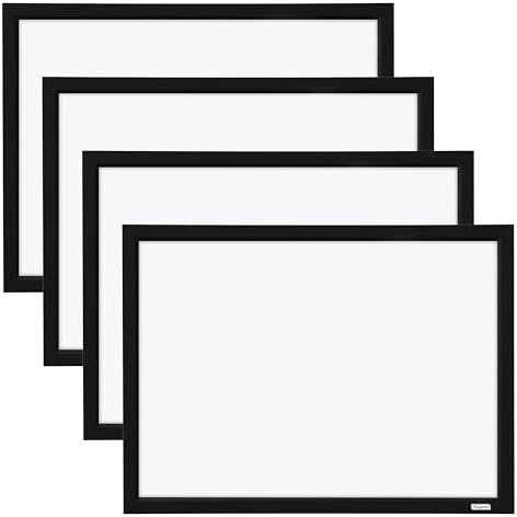Quartet Whiteboard, Dry Erase Board, Magnetic, 17" x 23", White Board, Black Frame, Includes Dry Erase Markers and Magnets, 4 Pack (MWDW1723M-BK)