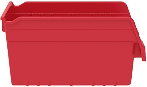 Akro-Mils 30090 Plastic Nesting ShelfMax Storage Bin Box, (12-Inch x 6-Inch x 6-Inch), Red, (10-Pack)