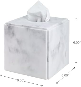 Avanti Linens - Tissue Box Cover, Resin Countertop Decor, Marble Design (Catania Collection)
