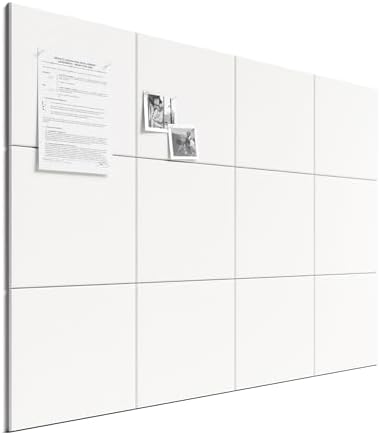 Bumusty 48"x 36" Large Felt Bulletin Board Tiles, Milky White