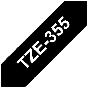 Brother Genuine P-Touch TZE-355 Tape, 1" (0.94") Wide Standard Laminated Tape, White on Black, Laminated for Indoor or Outdoor Use, Water-Resistant, 0.94" x 26.2' (24mm x 8M), Single-Pack, TZE355
