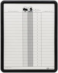 Quartet In and Out Dry Erase Magnetic Board 11"W x 14"H, In & Out Personnel Matrix for 18 Names, DuraMax Porcelain, Black Frame (750)