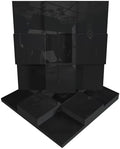 2 PACK — Acoustic Soundproofing Diffusion Panel | Acoustic Treatment for Recording Studio Home Office Podcast Living Room | Absorption - Reflection | Color Plates: (Black glossy plastic, EDISON)