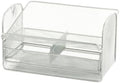 Safco Onyx Phone and Utility Tray with Drawer, Desktop Organizer, Durable Steel Construction, Silver