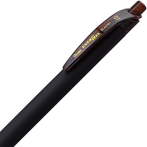 Pentel EnerGel Kuro Liquid Gel Pen, (0.7mm) Medium line, Brown Ink, 12 Pack (BL437R1-E)