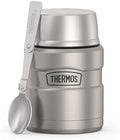 THERMOS Stainless King Food Jar with Spoon, 16oz, Matte Steel