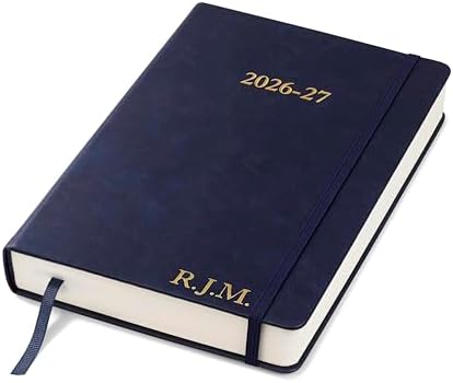 Wykeham's Executive 2026-27 Daily Journal Planner – Customization Available – Mid-Year Academic Diary – July 2026 to June 2027 (Personalized Royal Blue, 8.5"×5.5")