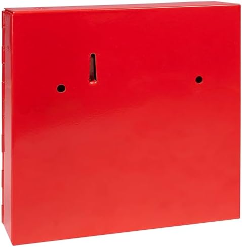 Barska Red Key Lock Breakable Glass Window Alarm Emergency Key Storage Lock Box with Attached Hammer for Home and Business