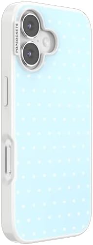 PopSockets iPhone 17 Phone Case with MagSafe- Sweet Heart Blue | Magnetic, Wireless Charging, Camera & Drop Protection, Blue, Phone, Women