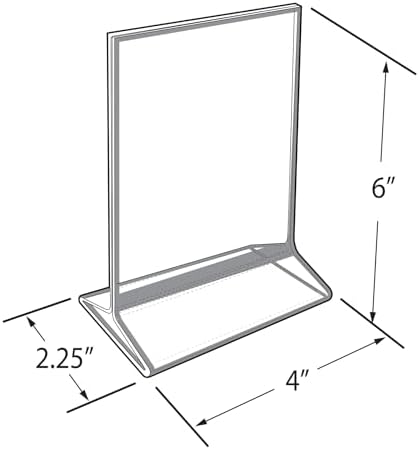 Azar Displays 152792-BLK-5PK Black Trim Double-Sided Clear Acrylic Frames – Elegant Display Frames for Weddings, Events, and Photos | Premium 4X6 Tabletop Sign Holders (5-Pack)