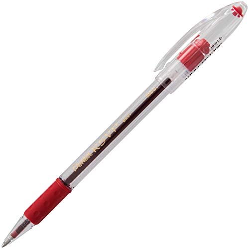 Pentel RSVP Ballpoint Pen, (0.7mm) Fine Line, Red Ink, 72pk Canister (BK90PC72B)