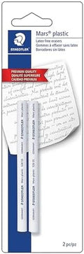 STAEDTLER Mars Plastic Eraser Refills - Latex-Free Erasers, Replacements for Refillable Holder, Home, School & Office, White, 2-Pack