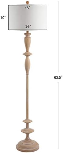 JONATHAN Y Aldrin Floor Lamp 63.5" Traditional Resin, Brown Wood Finish