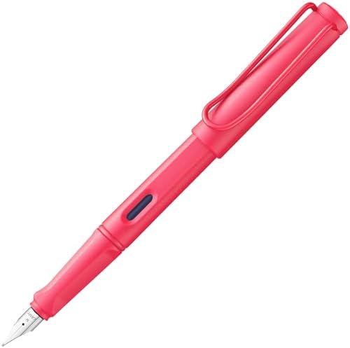 LAMY safari sunset - Fountain Pen with ergonomic grip & polished steel nib in size F - ideal for any Writing & Calligraphy - including LAMY T 10 blue cartridge - Right-Handed
