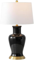 JONATHAN Y Julian Classic Ceramic Urn Metal LED Table Lamp 29", Black