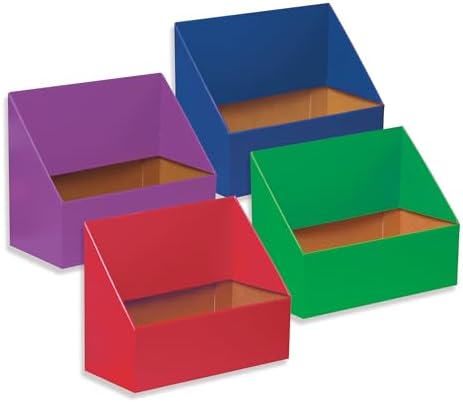 Classroom Keepers Folder Holder Assortment, Assorted Colors, 9-3/4"H x 12"W x 5-3/4"D, 4 Pieces, red, green, blue, and purple
