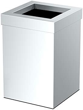 Gatco Small Bathroom Trash Can With Lid, Square 3 Gallon Stainless Steel Wastebasket, Under Sink, Chrome, For Bathroom, Bedroom, Office (1913)