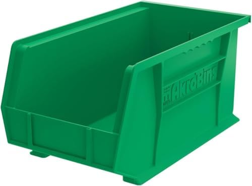 Akro-Mils 30240 AkroBins Plastic Storage Bins, 15"x8"x7", Green, 12-Pack