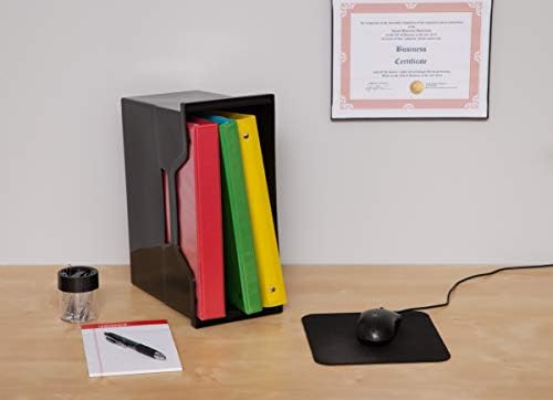 IRIS USA 6-Pack Medium Desktop File Box with Open Lid, Black | Organize classroom papers, lesson plans and supplies with portable storage for teachers, schools and educators