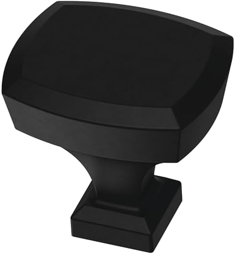 Franklin Brass 10 Pack Matte Black Cabinet Knobs 1-1/4 inch (32mm) Kitchen Cabinet Handles and Drawer Knobs for Cupboards, Dressers, Furniture, Bathroom Vanity |Beveled
