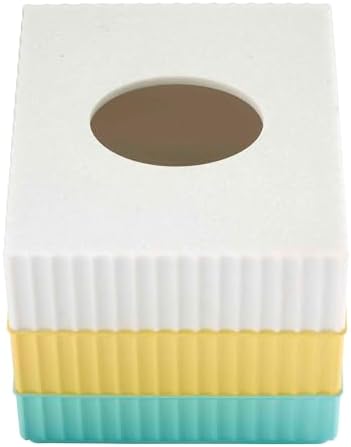 IZOD - Tissue Box Cover, Resin Countertop Bathroom Accessories, Dorm Room Essentials, Striped Bathroom Decor (Clubhouse Collection, Aqua)