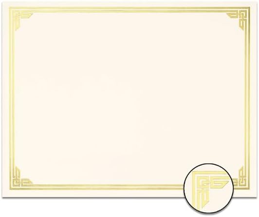 PaperDirect Gold on Cream Classic Specialty Certificates, 8½ x11, Foil Accents, 50 Count, Certificates And Awards Paper, For School, Work, Diplomas & Award Certificates