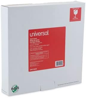 Universal UNV10425 12 in. Overall Diameter Brushed Aluminum Wall Clock - Silver Case