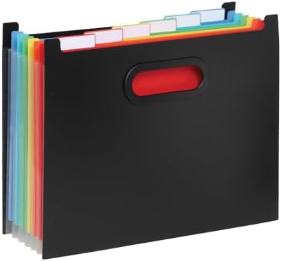 Pendaflex 7-Pocket Expanding File, with Customizable Colored Tabs, Black File Organizer, Portable Expanding File, Accordion File Organizer (52401)