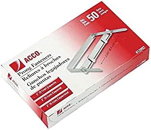 ACCO Brands 12992 Economy Prong Fasteners, 2-Inch Cap, Silver, PVC, Classic Style, No Mounting
