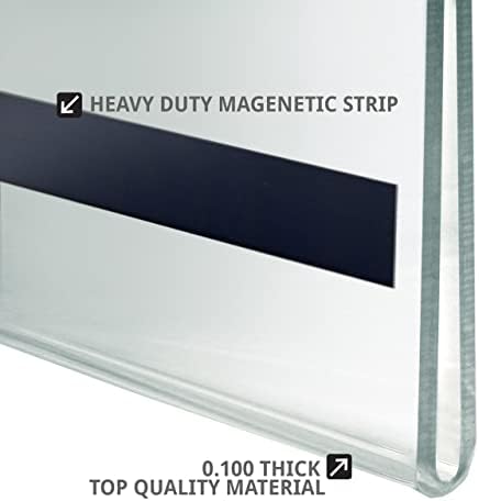 Azar Displays 129921 8.5" W x 11" H Vertical U-Frame with Magnetic Strips, 10-Pack