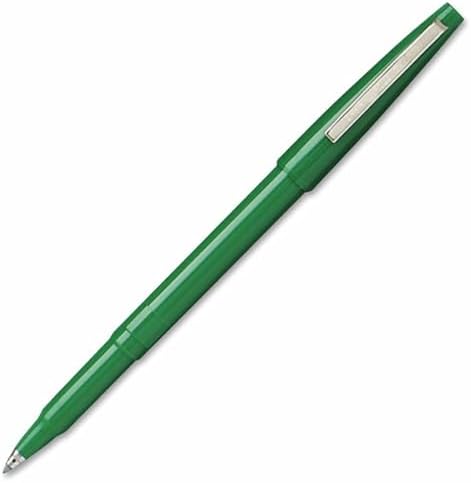 Pentel Rolling Writer Pen, 0.8mm Cushion Ball Tip, Green Ink, Box of 12 (R100-D)