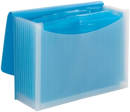 Smead Accordion File Organizer, Document Folder, 12 Divider, Teal/Clear