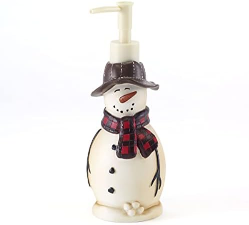 Avanti Linens - Accessory Set, Resin Lotion Pump & Toothbrush Holder, Christmas Decorations (Snowmen Gathering Collection)