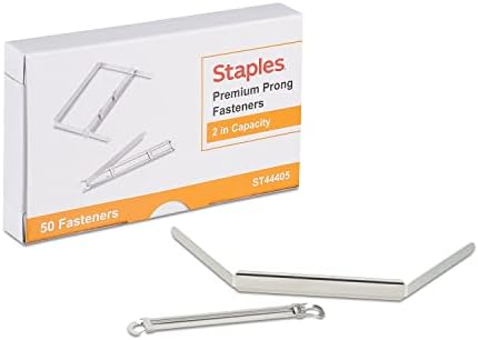 Staples Prong Fasteners, 2-Piece, 2.75 In Width, 2 In Capacity, 50-Pk