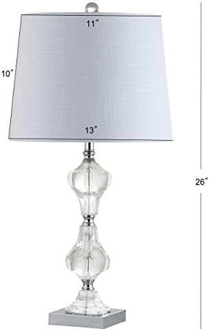 JONATHAN Y Chloe 26" Crystal Column Metal Table Lamp, Clear