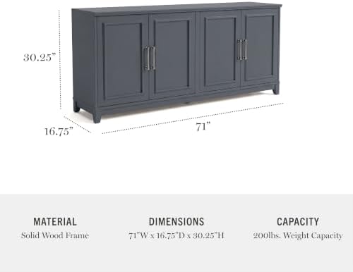 Martha Stewart Lily Pond Modular Storage TV Stand, Slate Blue